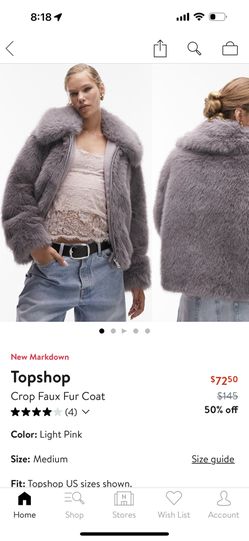 Crop Faux Fur Coat