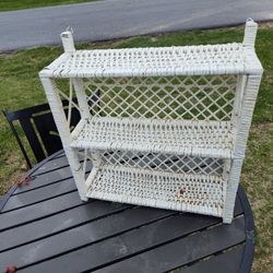 White Wicker Like Small Light Weight Shelf 