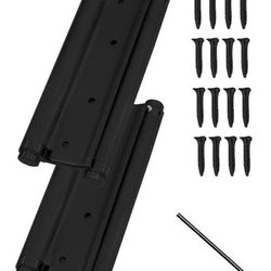 6978: New Pair of 8" Black Heavty Duty Double Action Spring Hinges, Self Closing Door Hinges for Cafe Saloon Pub Swinging Doors, 201 Stainless Steel, 