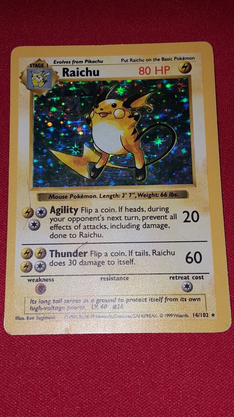 💥 2 Raichu Base Shadowless 💥