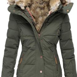 Women's Size Large Buckle Winter Coat