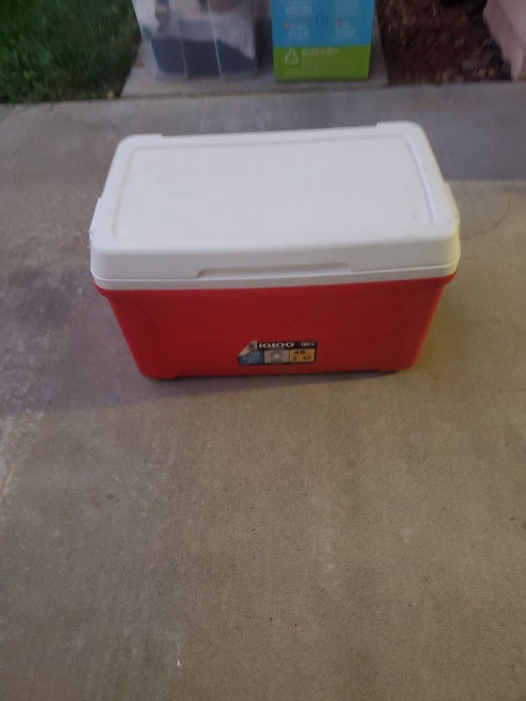 Red Igloo cooler