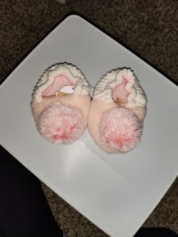 My First Baby Girl Slippers Pink Pom Pom 