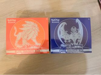 Pokemon Sun and Moon Base Set Lunala and Solgaleo ETB set