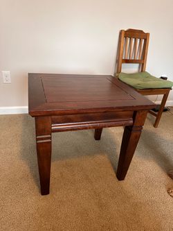 Square Dark Brown Wood End Table
