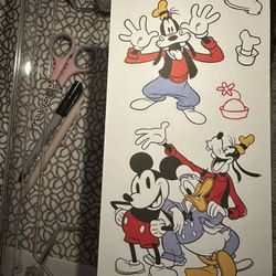 Disney Mickey Donald Duck Goofy Diecut Paper Sheet of stickers Scrapbook  Arts & Crafts