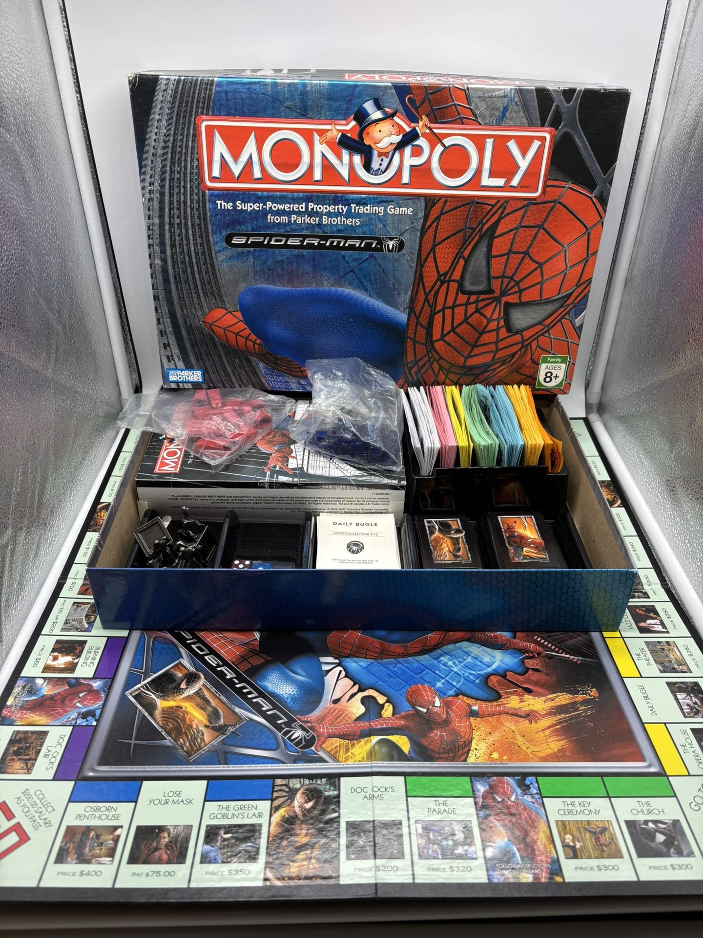 Spiderman Monopoly Parker Brothers 2006 Marvel Board Game 100% Complete Game