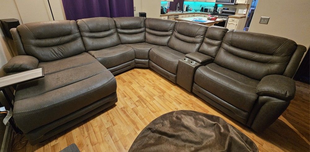 Sectional With Power Recliners And 70" 4K TV