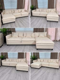 Brand New! Cream cloud Sectional Sofa with Ottoman