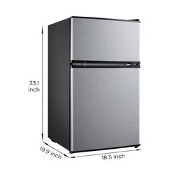 Mainstays Mainstay Walmart 3.2 Cu. ft 2-Door Refrigerator w/ Freezer - Stainless Steel