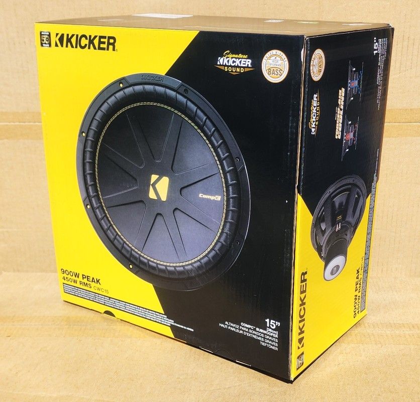 Kicker CWCS15 15" 4-Ohm Component Subwoofer CompC Series Bass Speaker 900 Watts 50CWCS154 🚨 No Credit Needed 🚨
