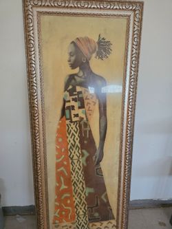 Framed Frican Woman Portrait Wall Artwork