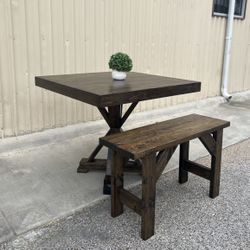 Custom Built Dining Table Solid wood Farmhouse Set Modern Rustic Bench Country Oval Round Counter Breakfast Height  Farm House 