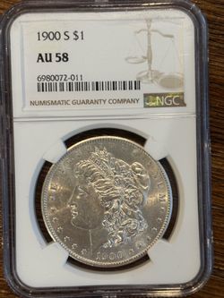 1900-S Morgan Dollar NGC AU58 Near-Unc Silver Dollar