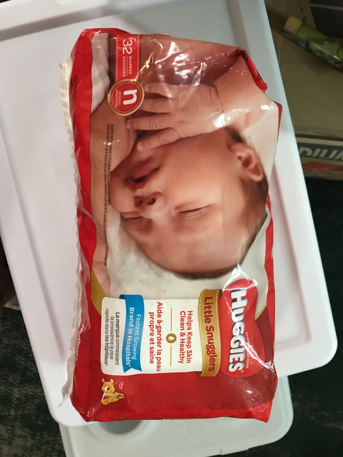 Free Huggies newborn size diapers - OPEN package