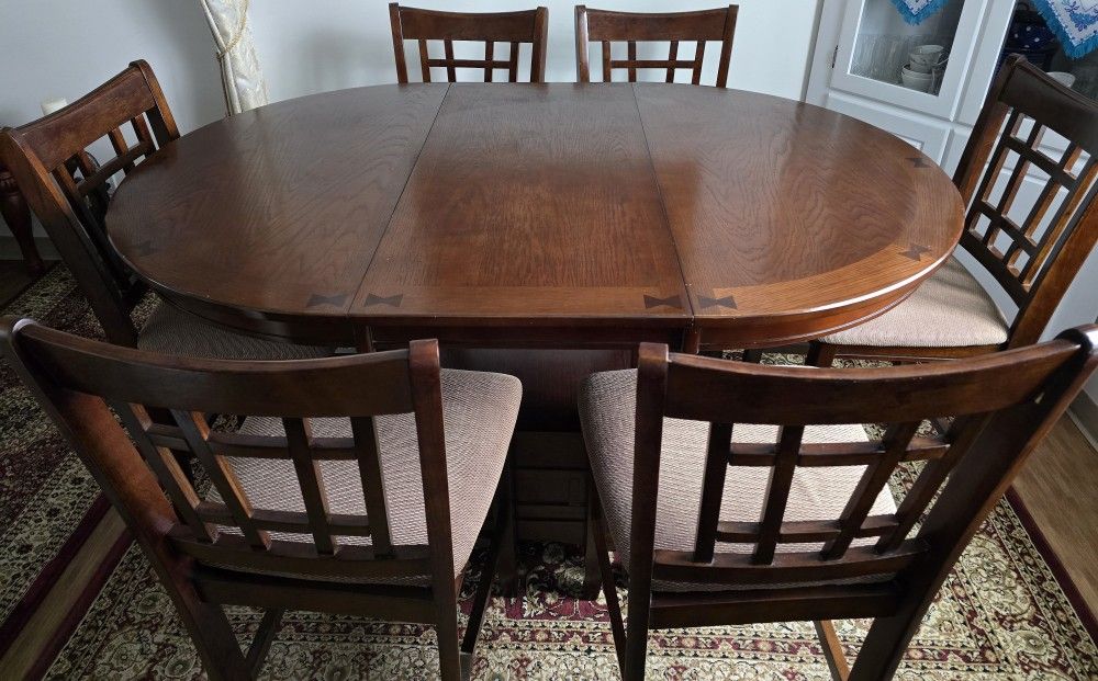 Dining  table with 6 chairs. Purchased at Quality Furniture. Table is in very good condition Hight 36"x 60"x42".  