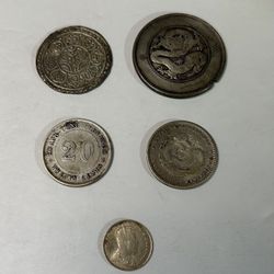 5 Chinese Silver Coins 