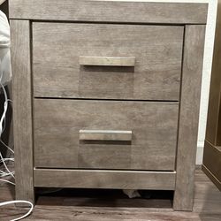 Pair of Modern Grey 2-Drawer Nightstands