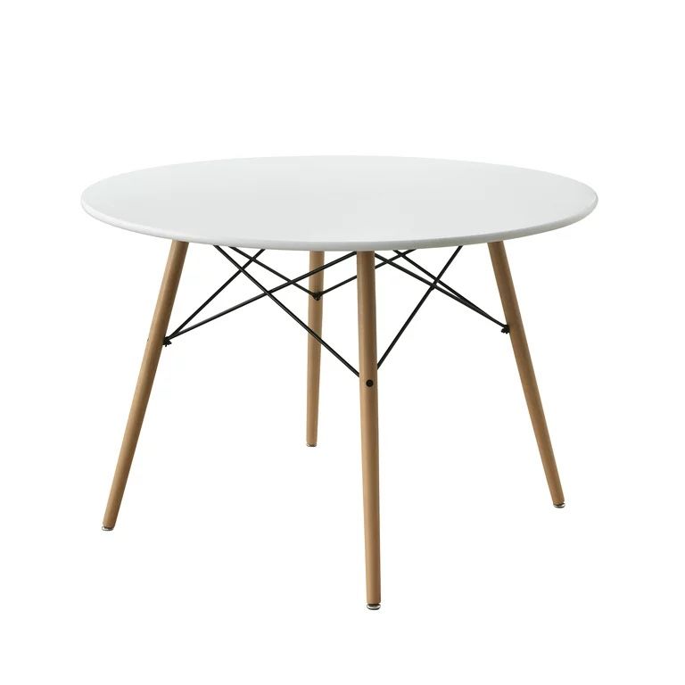 Mainstays 42inch Round Modern Dining Table Mid Century Style, Include 1 Table