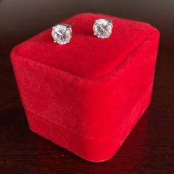 CZ Cubic Zirconia 2ct Earrings w/ Missing Backings