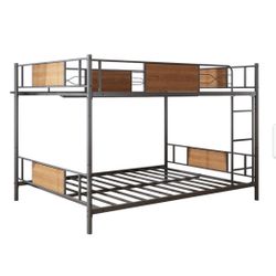 Brand new Metal Bunk Bed WIth Sandalwood Full Over Full size