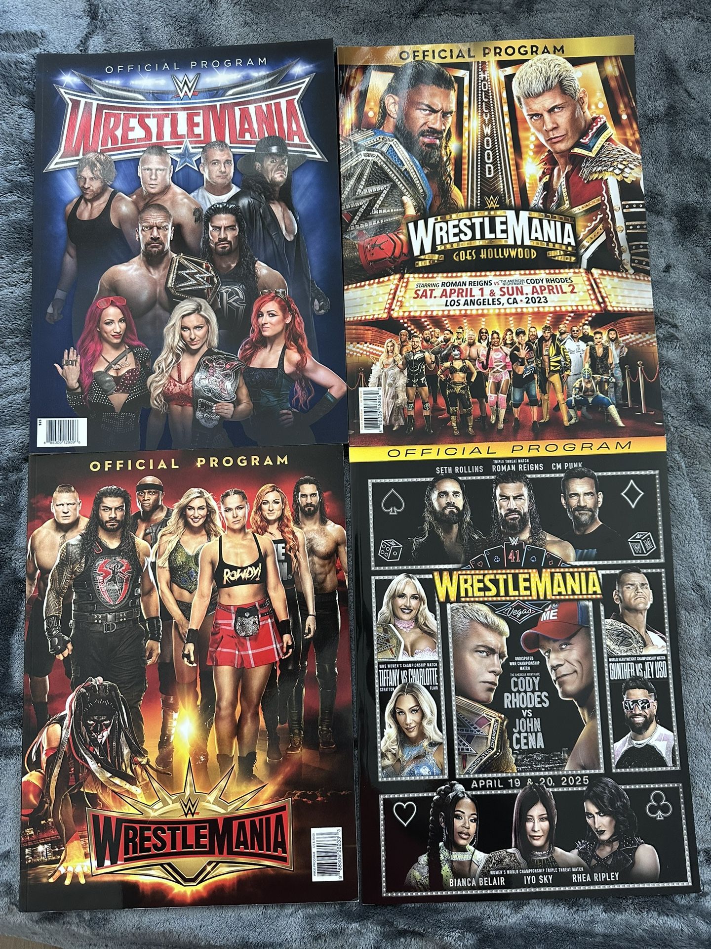 WWE WRESTLEMANIA PROGRAMS LOT , 32,35, 39, 41