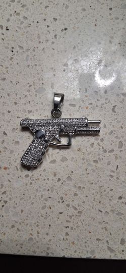 14k GOLD Filled over Stainless Steel Pew Pew Pendant