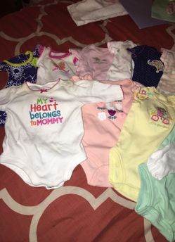 12 onesies 2 shirts NB 14 total
