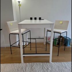 Ikea Dining table and matching cb2 chairs