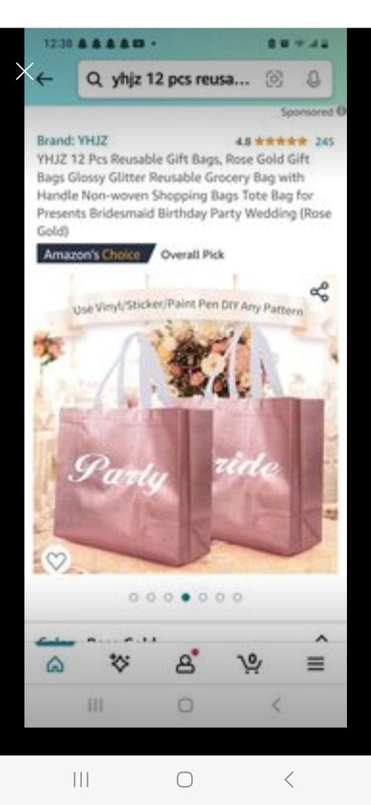 Rose Gold Gift Bags 12 per pkg.