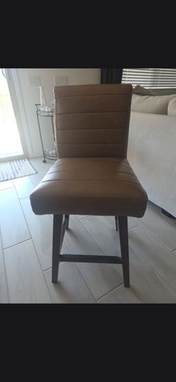 Brown Faux Leather Bar Stool