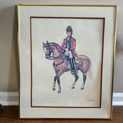 Vintage “Officer 16th Queens Light Dragoons 1776” print by J. Rubinstein, 1975