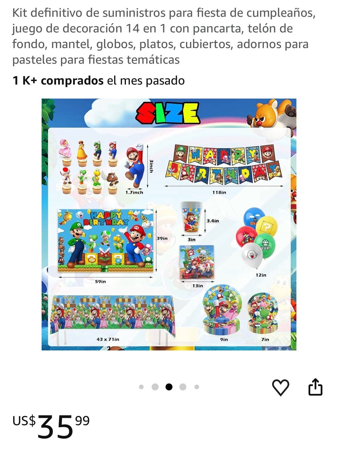 Mario birthday set