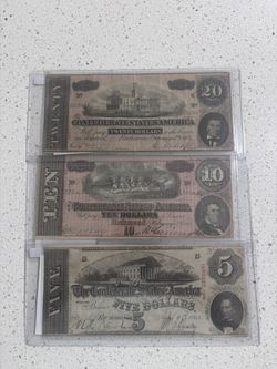 Confederate Banknotes Originals