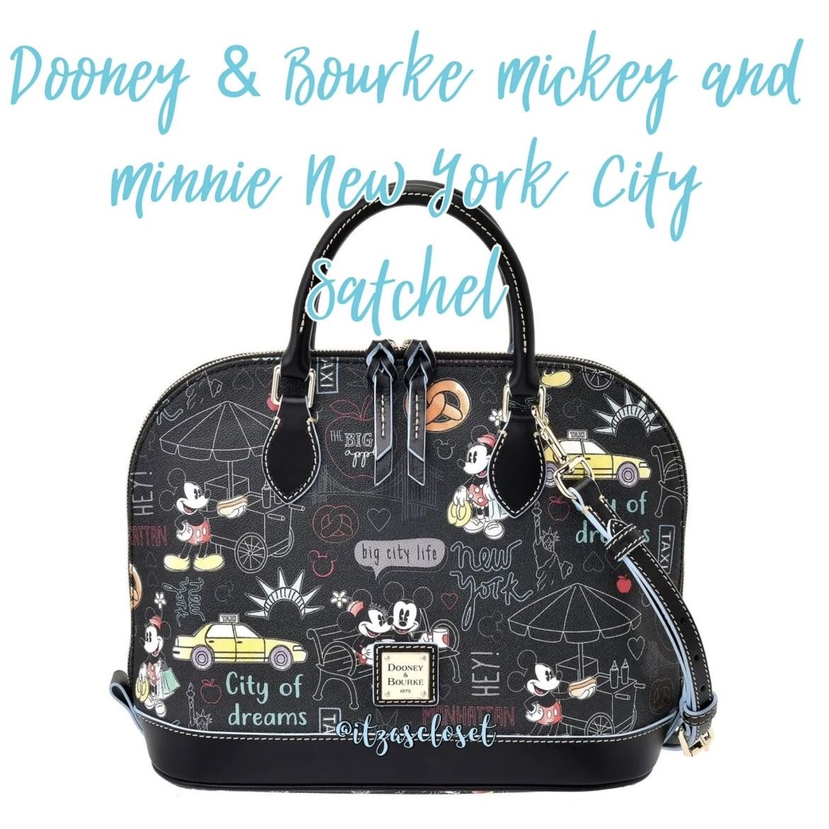 Dooney & Bourke Disney Mickey & Minnie New York City Zip Satchel NWT