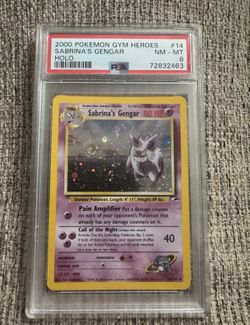Huge Swirl Pokémon TCG Sabrina's Gengar Gym Heroes 14/132 Holo PSA 8