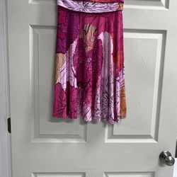 Classique Pink and Purple Floral Skirt - Size Medium - VGUC