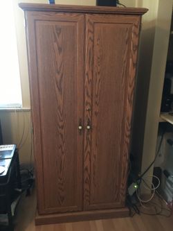 Computer Hutch Desk Armoire Cabinet - Hidden Office Desk w/Shelves