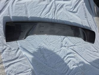 Carbon Fiber Rear Trunk Spoiler Wing Gloss Black Used Pre-Drilled Unknown Fitment