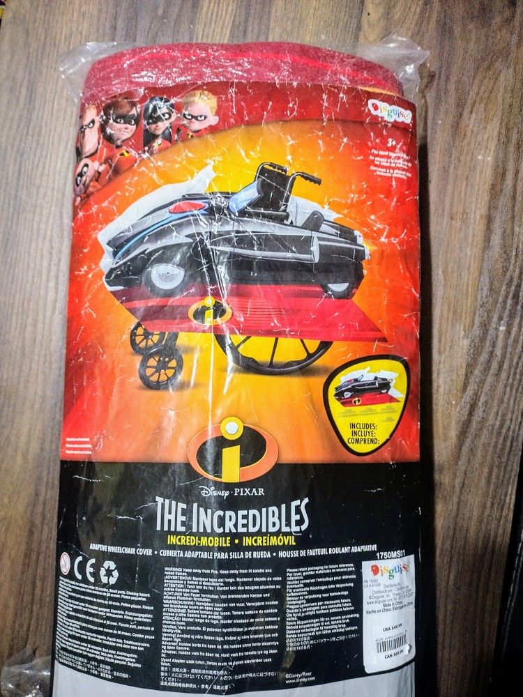 New Disney Pixar The Incredibles Incredi-mobile Wheelchair Costume Cosplay