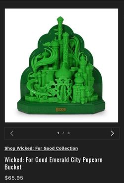 Wicked For Good Popcorn Bucket EMERALD City 2025 Cinemark SEALED Land of Oz.N0 Deliever