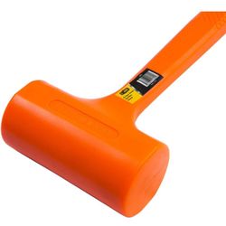 Stark USA 4-Pounds Dead Blow Hammer with Non-Slip Hammer with (4lbs) Head with Checkered Grip Handle Rebound Resistant, Neon Orange