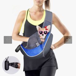 Nobleza Dog Sling Carrier, Mesh Adjustable Pet Sling Puppy Sling Carrier for dog. Includes one trash bag storage plus one roll of bagReg. Price $46.99