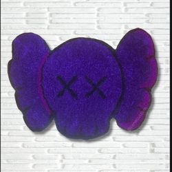 Hand-tufted. Purple Kaws rug