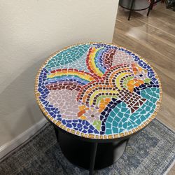 Round Mosaic Accent Table