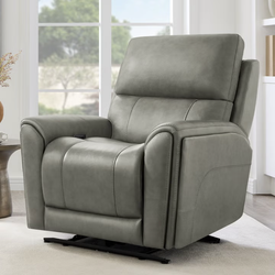 New- Leather Power Recliner with Power Headrest