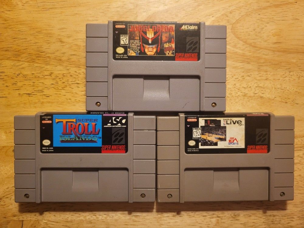 Judge Dredd-Super Troll Islands-NBA Live 96-Super Nintendo