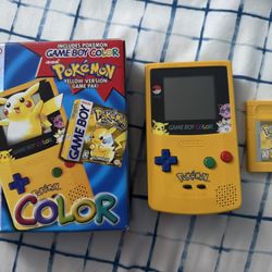 Nintendo GameBoy Color Pikachu Special Edition w/Pokemon Yellow in Box Tested SELL/TRADE
