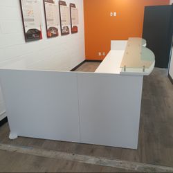 Reception Desk w/ Frosted Glass Top – Commercial Grade