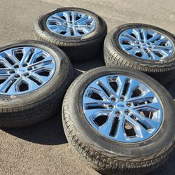 20" ford f150 chrome oem wheels and tires 